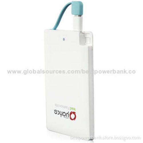 Business Card Power Banks with Micro USB Cable, 2,500mAh Lithium Polymer BatteryNew